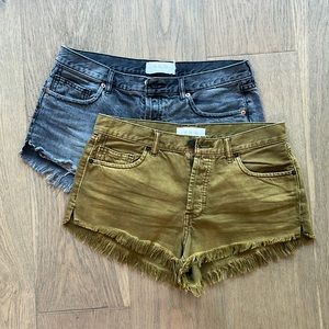 2 Pairs of Free People denim shorts